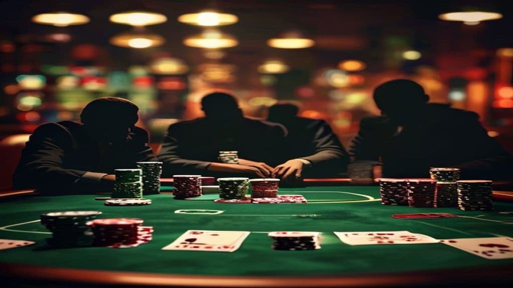 چهار سبک بازی پوکر شامل tight، loose، aggressive و passive در یک میز پوکر با ژتون و کارت‌های بازی