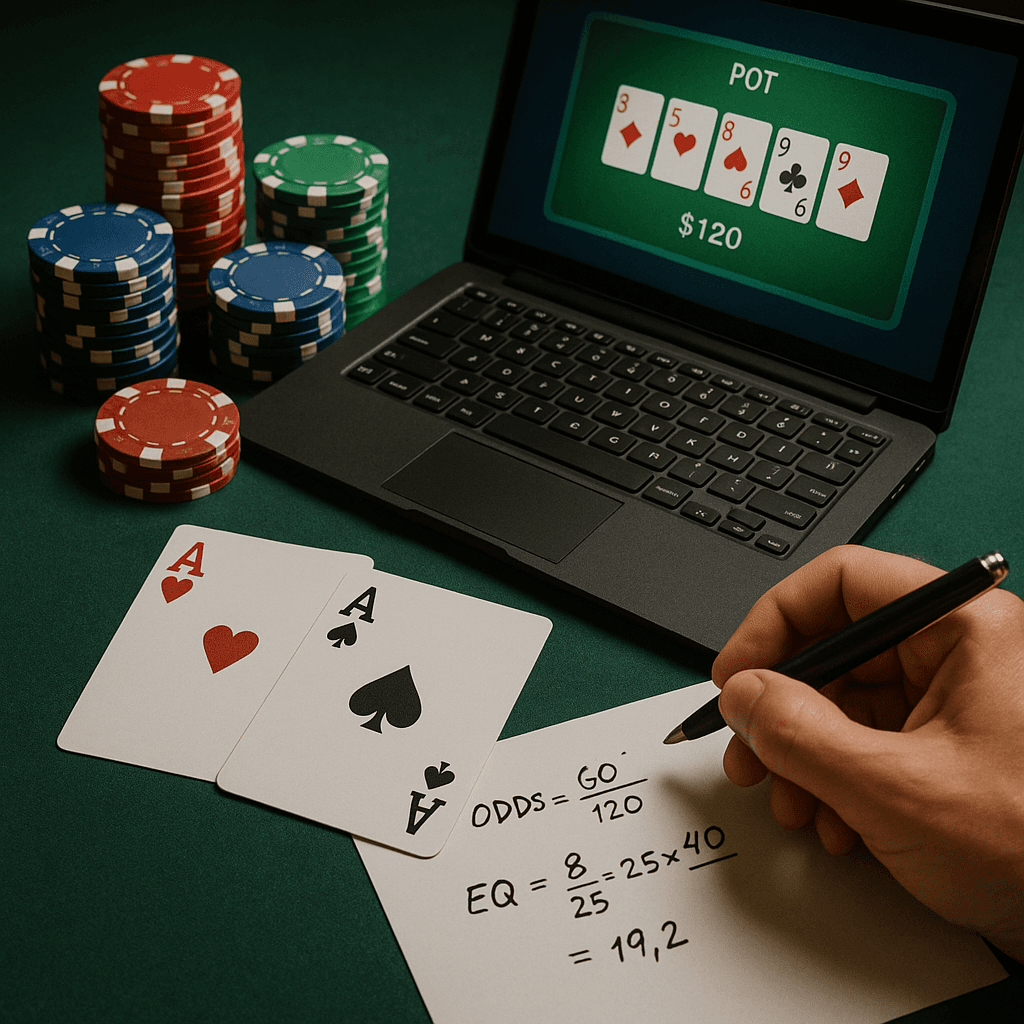 پویایی بازی پوکر آنلاین با تمرکز بر محاسبه pot odds و equity